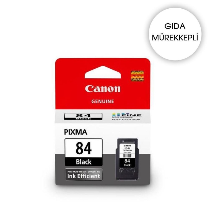 GIDA KARTUŞU - Canon PG-84 Siyah Mürekkep Kartuşu E514 Orjinal Kartuş (Bitmeyen kartuşa uyumlu delik ve hazır)