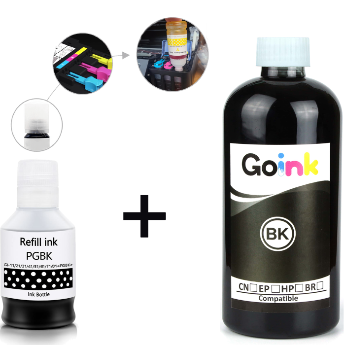 Goink Canon G2460 GI-41 Siyah Mürekkep Muadil 500 ml + 135 ml