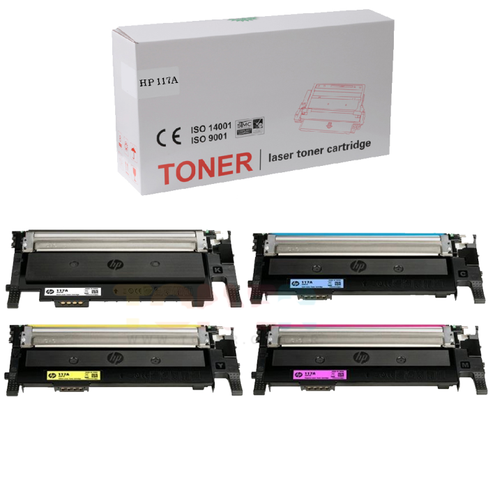 HP 150a Muadil Toner Seti Tüm Renkler 117A Chipsiz