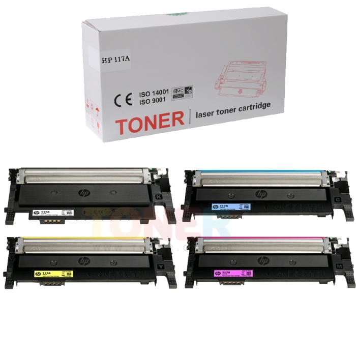 HP 178nw Muadil Toner Seti Tüm Renkler 117A Chipsiz