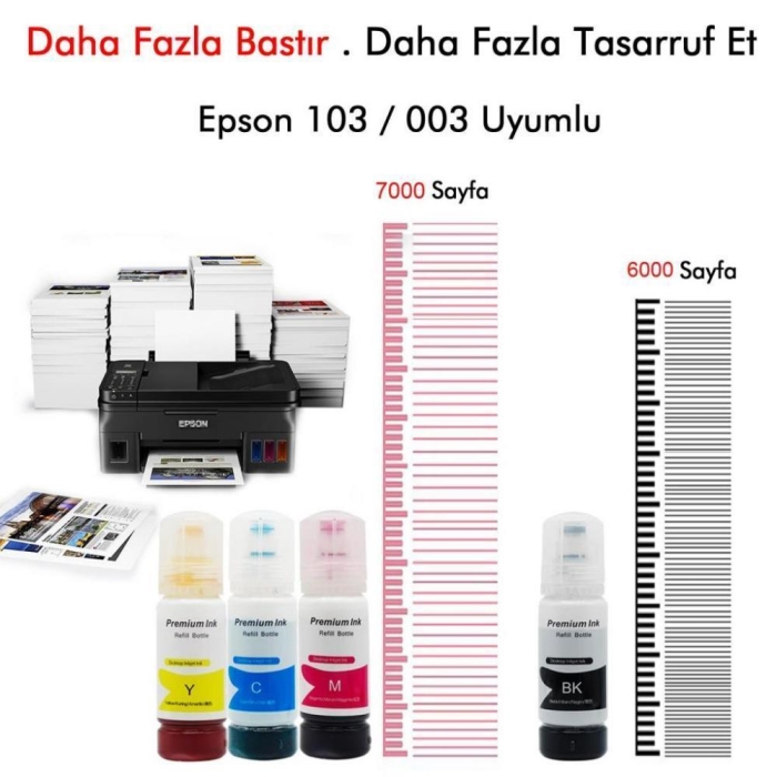 Epson L3150 Uyumlu Mürekkep 4 Renk