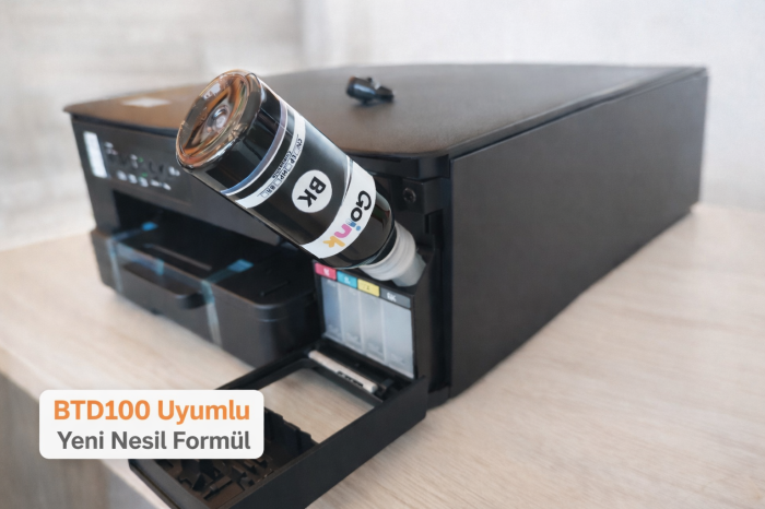 GoInk Brother BTD100 CMYK 4 Renk Mürekkep Seti – 4×100 ml (Muadil)